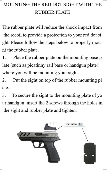 Anti Flicker/Sealing Plate/Rubber Shim For  Vortex Venom/Razor/Viper,  Burris Fastfire,  Meopta,  Eotech MRDS,  Docter, Insight,  Sightmark Minishot