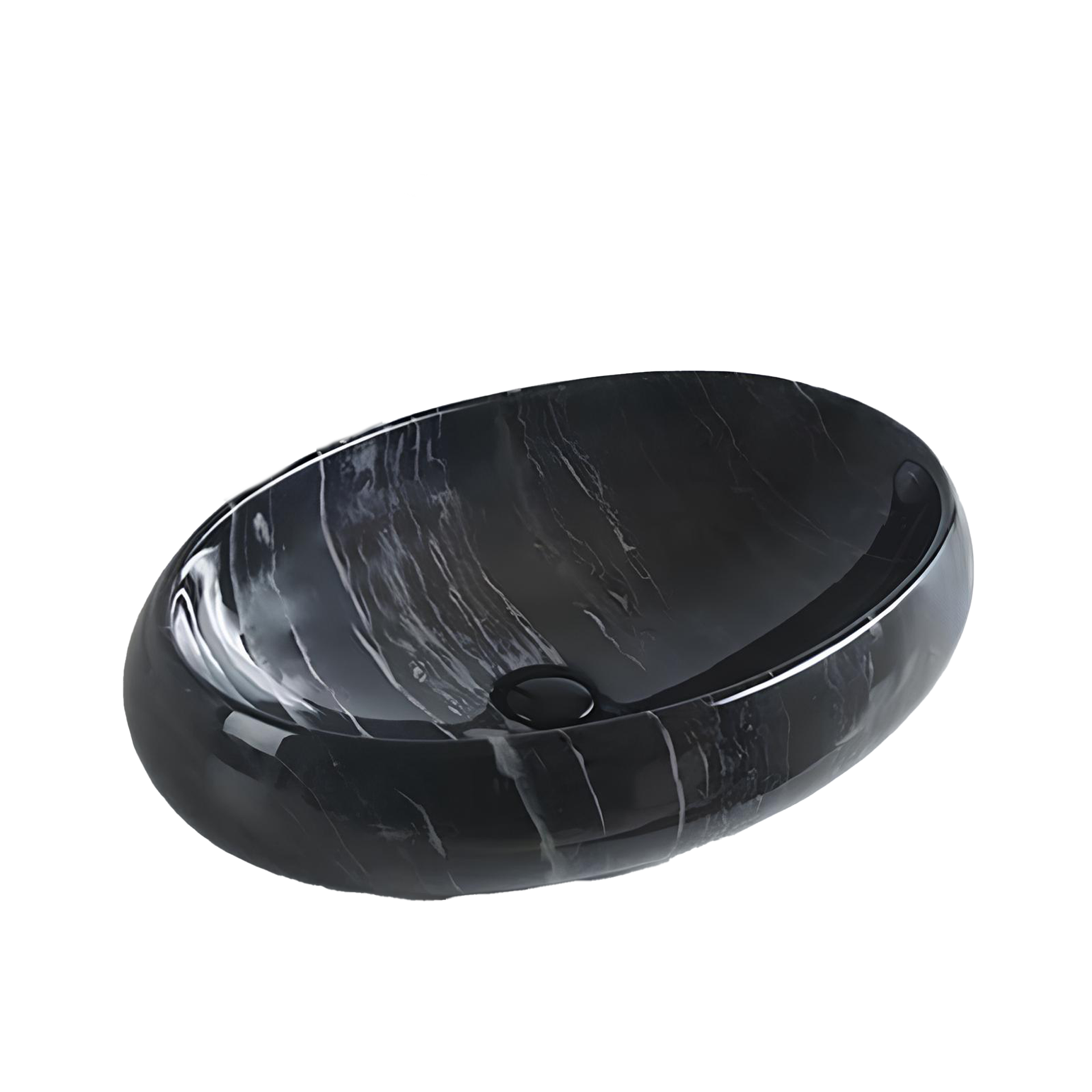 Inox Marb Basin Oval 600 Black