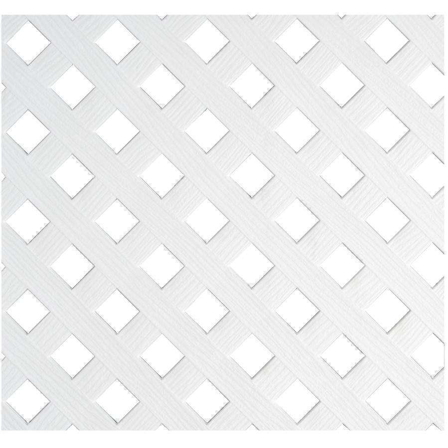 UFP Privacy Diamond PVC Lattice White 8" x 4"