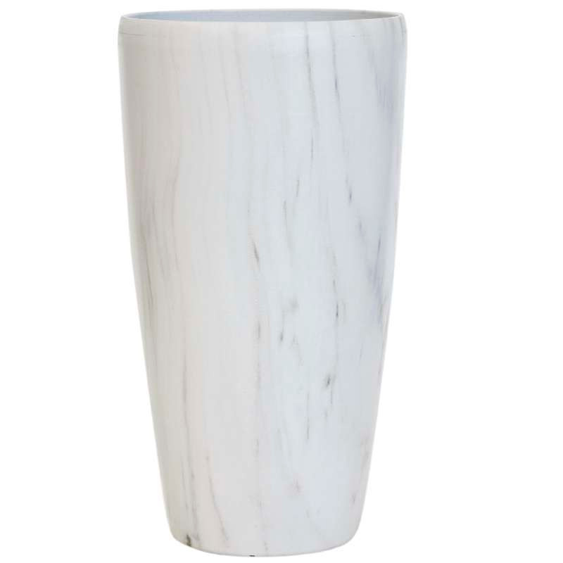 Bellan Contemporary Round Planter Marbled White Indoor 32 x 32 x 58cm
