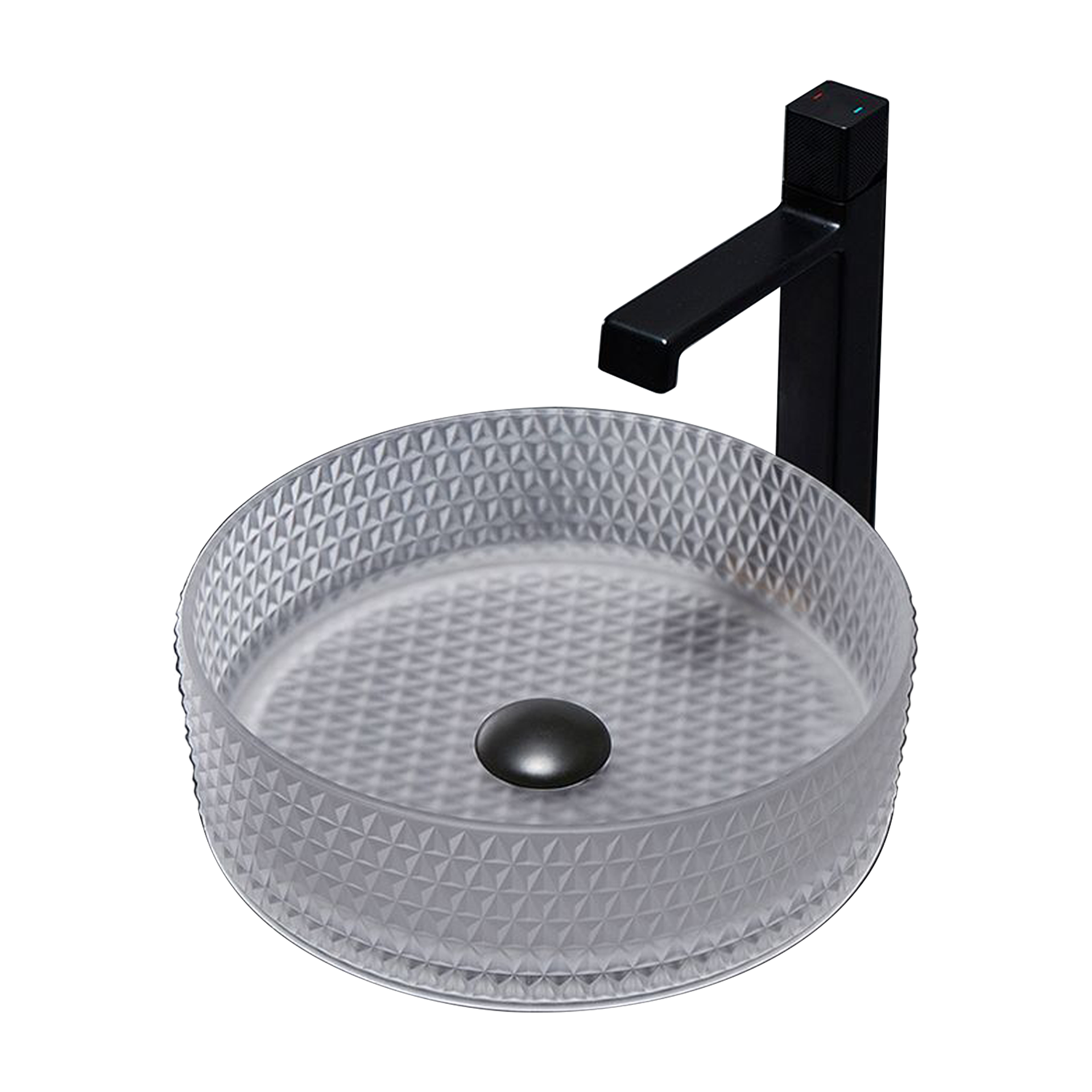 Inox Above Counter Crystal Glass Basin 450 x 450mm
