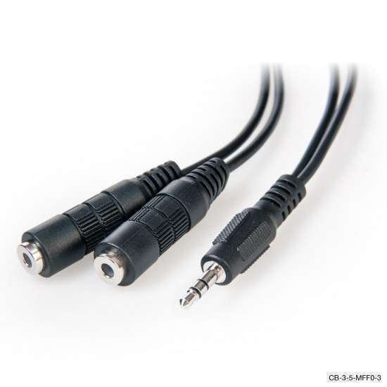 Laser 3.5mm Stereo Audio Male to 2 x 3.5mm Female Splitter Cable