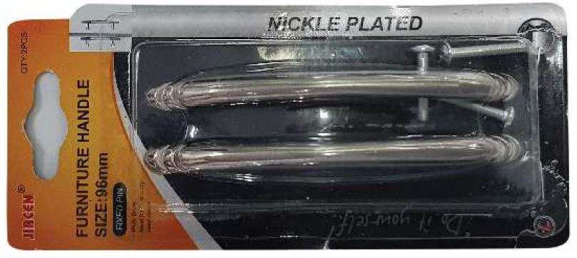 Jia Drawer Handle 96mm Zinc Nickel Plated #FH9602