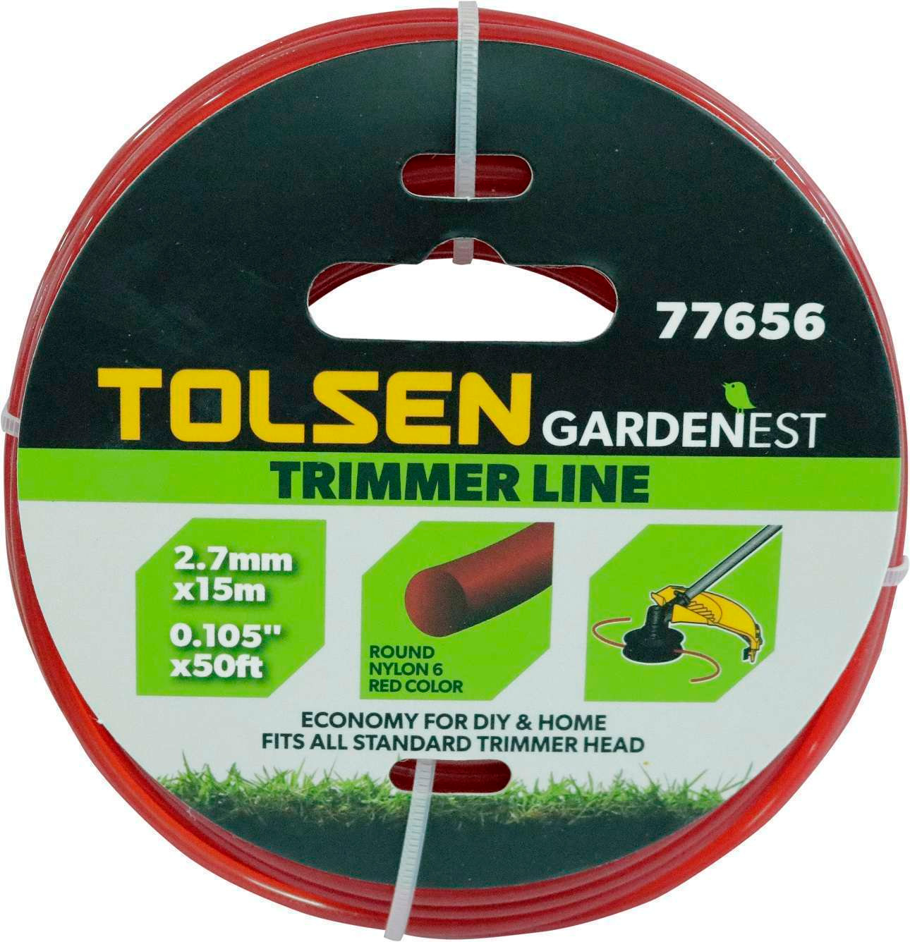 Tolsen Trimmer Line Red 15m x 2.7mm