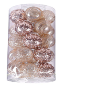 Xmas Ball with Clear Box Clear 6cm 25pcs Golden