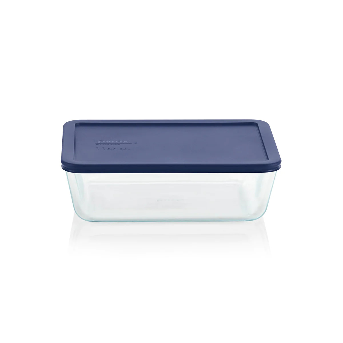 Pyrex Glass Container Square 2.2l with Blue Lid