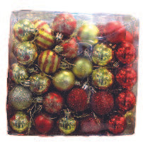 Xmas Deco Ball 50pcs x 4cm Assorted