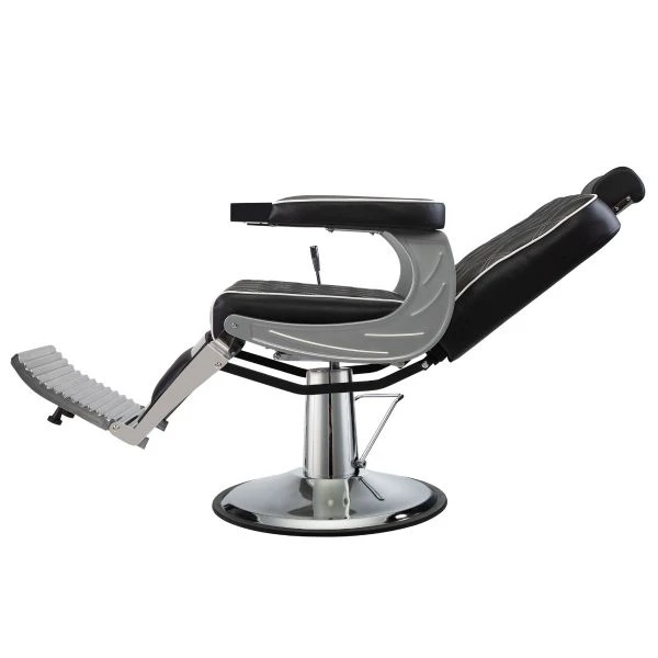 Professional Hydraulic Lift Barber Chair with Stainless Steel Handle & Metal Base