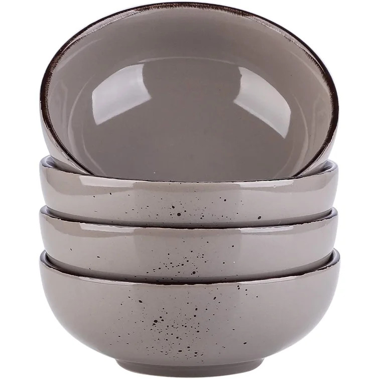 Ceramic Round Bowl with Base 4pc