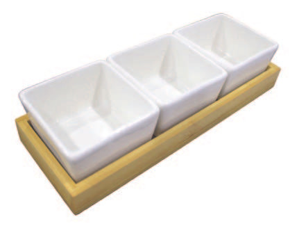 Ceramic Square Dish with Base 3pc