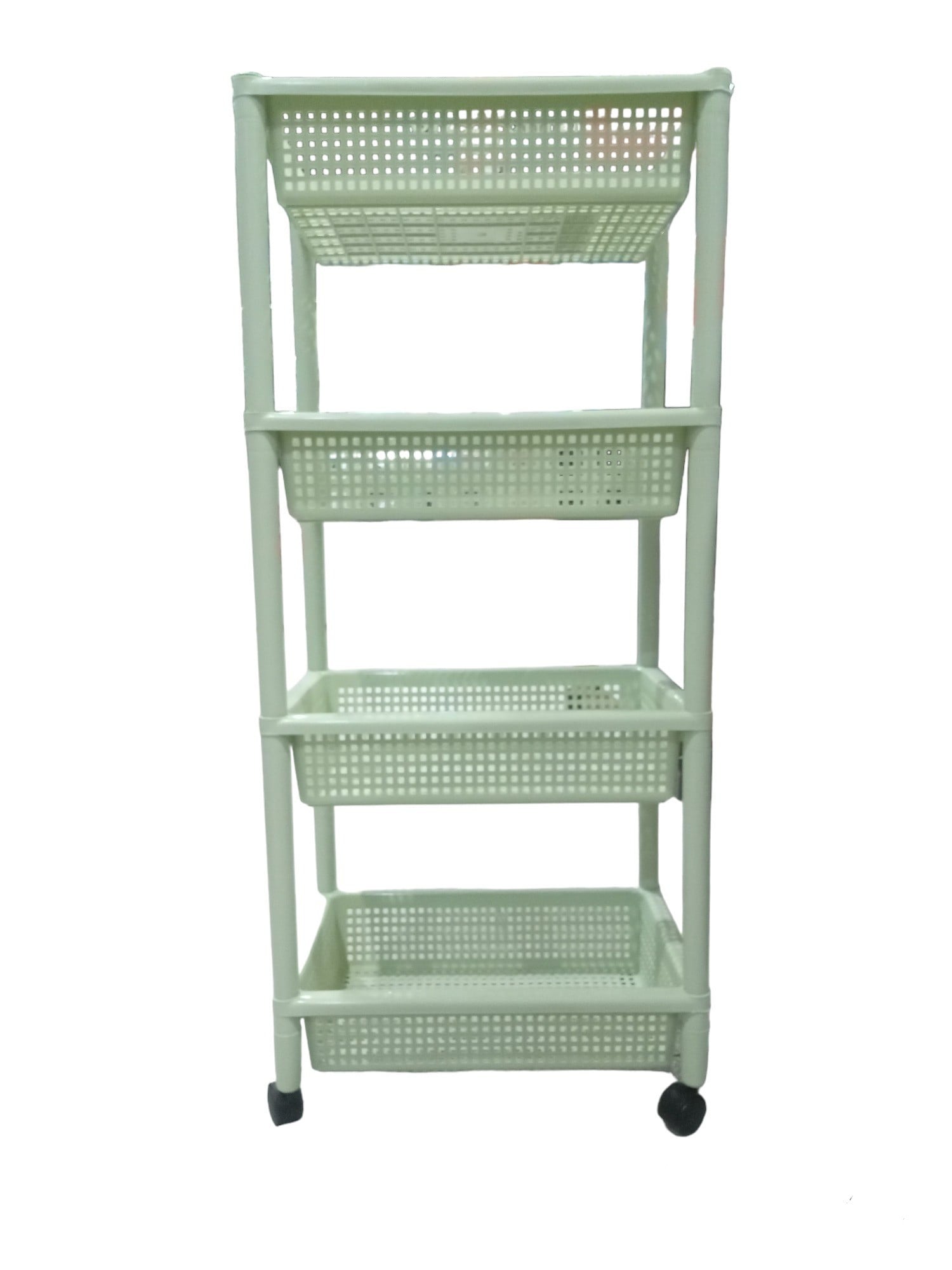 Plastic Rack 4-Tier with Wheels 45 x 29 x 101cm