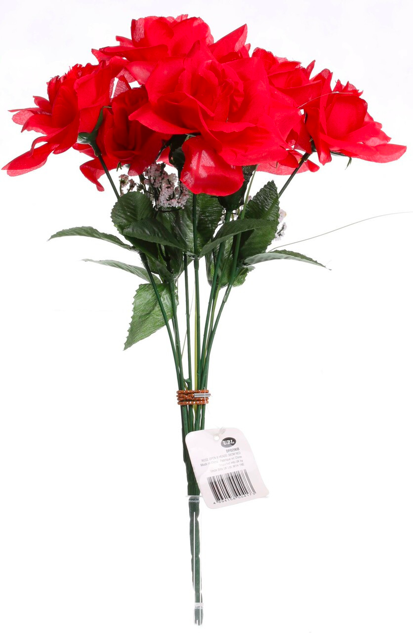 UBL Rose Open 8 HD Red 38cm Flowers