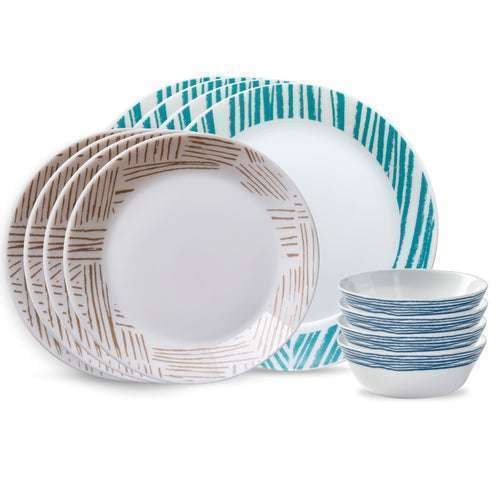 Corelle Linen Weave Dinner Set 12pc