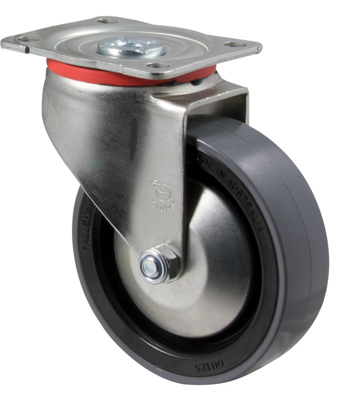 Fallshaw J-Castor 125 x 32mm Grey PU Swivel 300kg