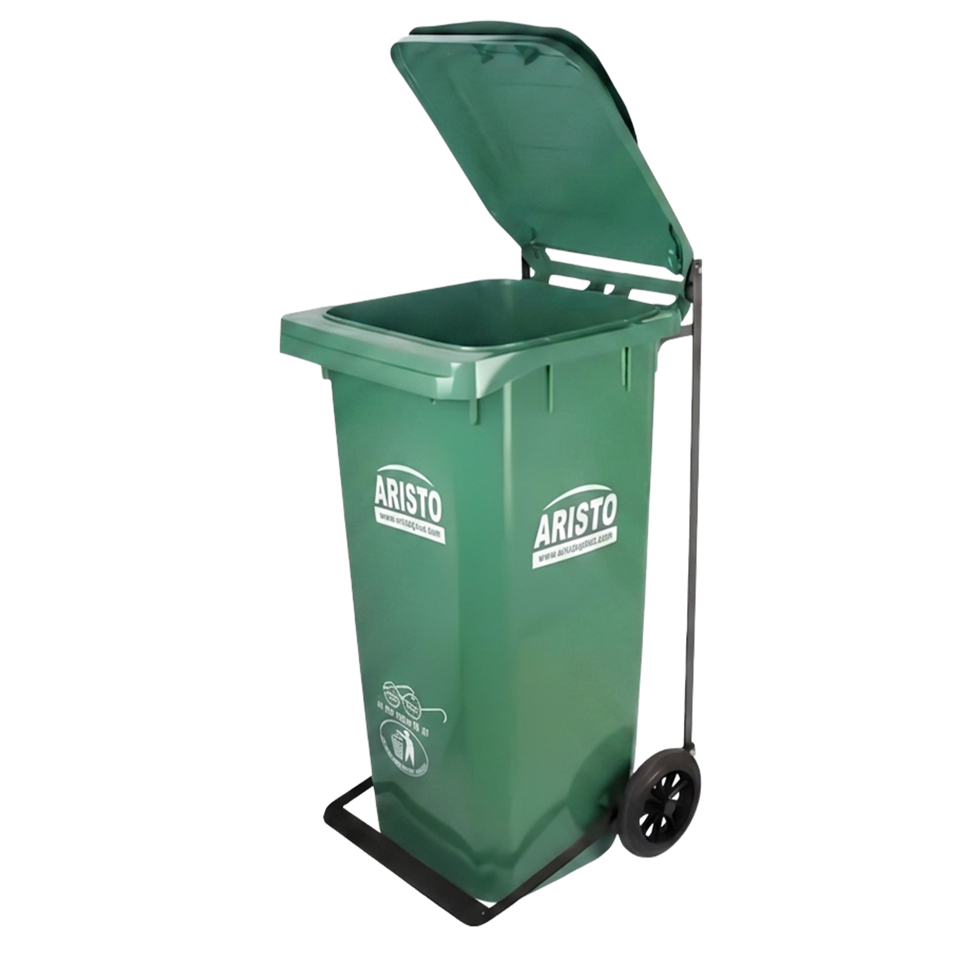Aristo Waste Wheelie Bin with Pedal 240L Green