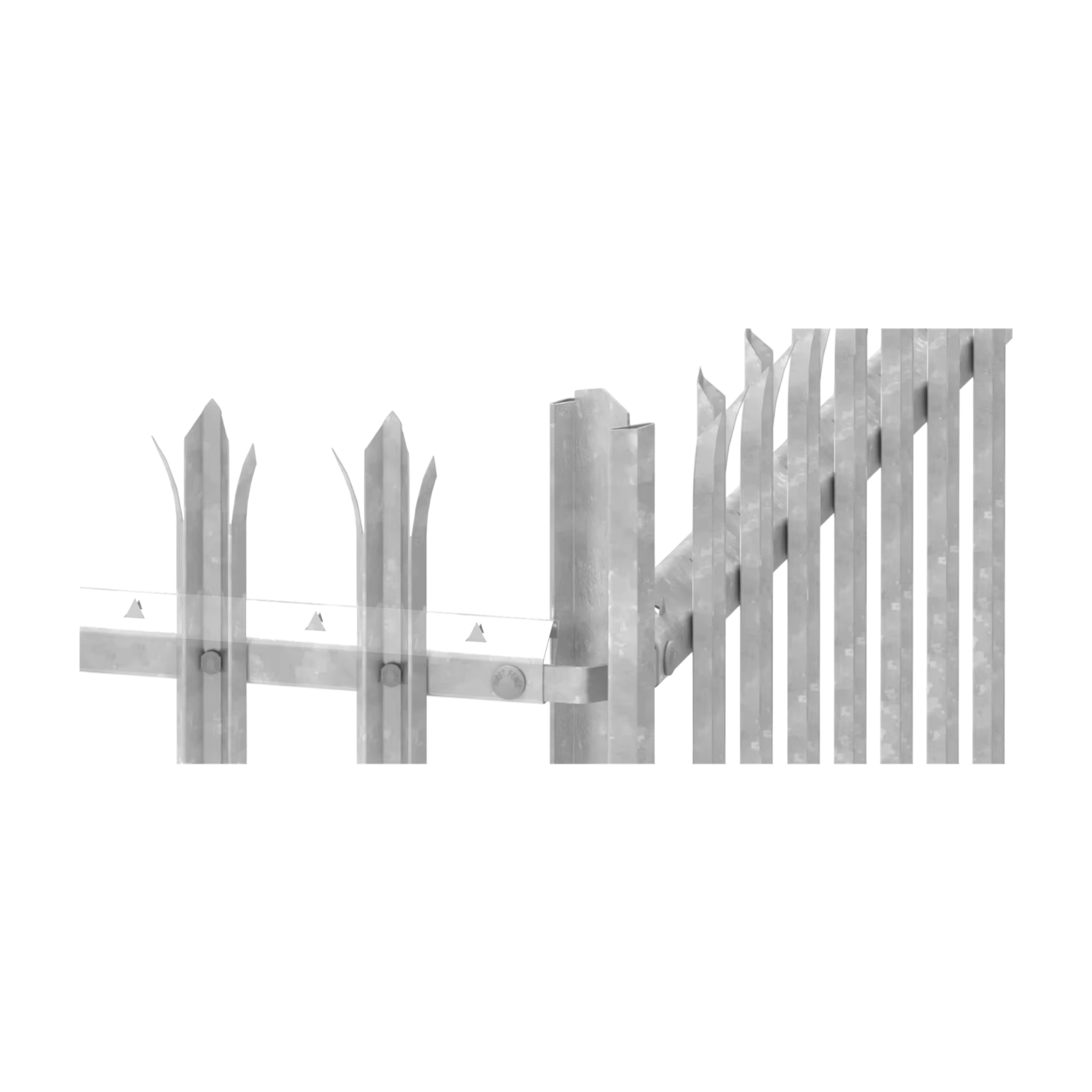 Palisade Fence Post 100mm x 50mm x 3.0m Metal Rain Cap & Flange