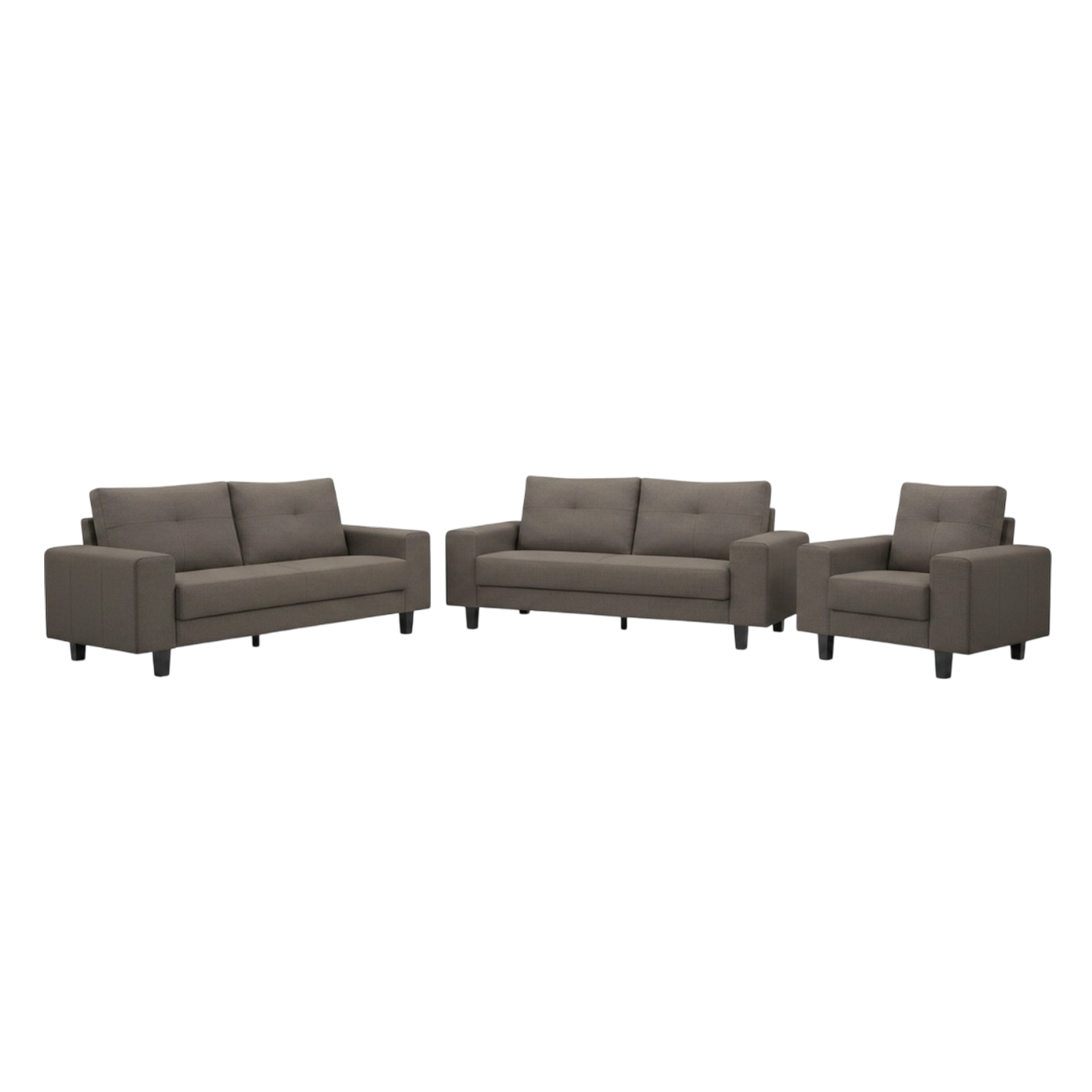 Home Basics Fabric Sofa 3+2+1 Dark Brown #AE381