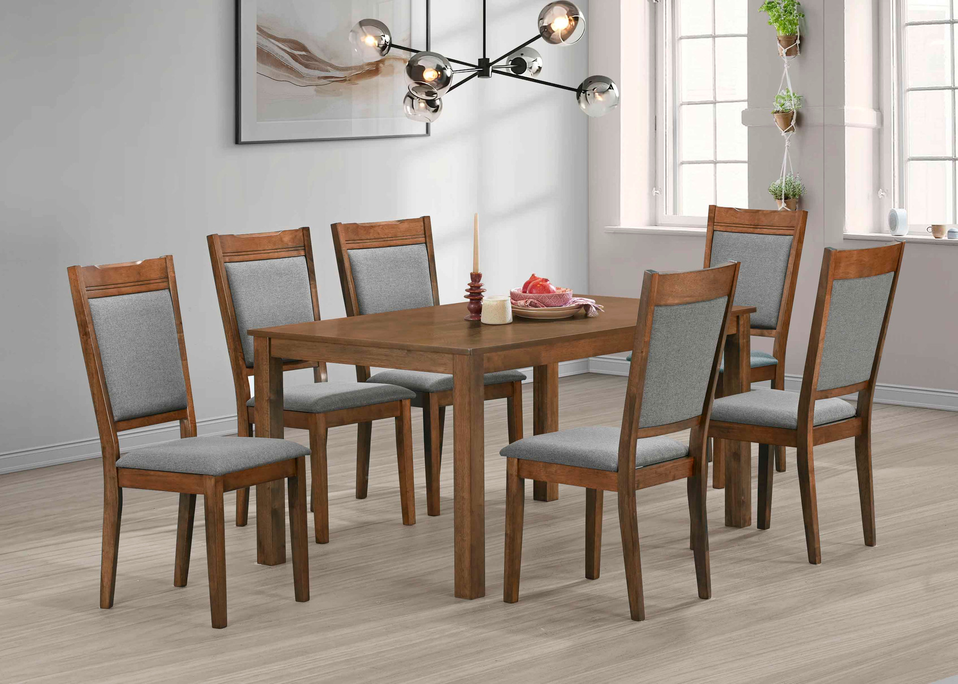 Unique Dining 7pc Set L1500 x W900 x H740mm Walnut #UDS1067