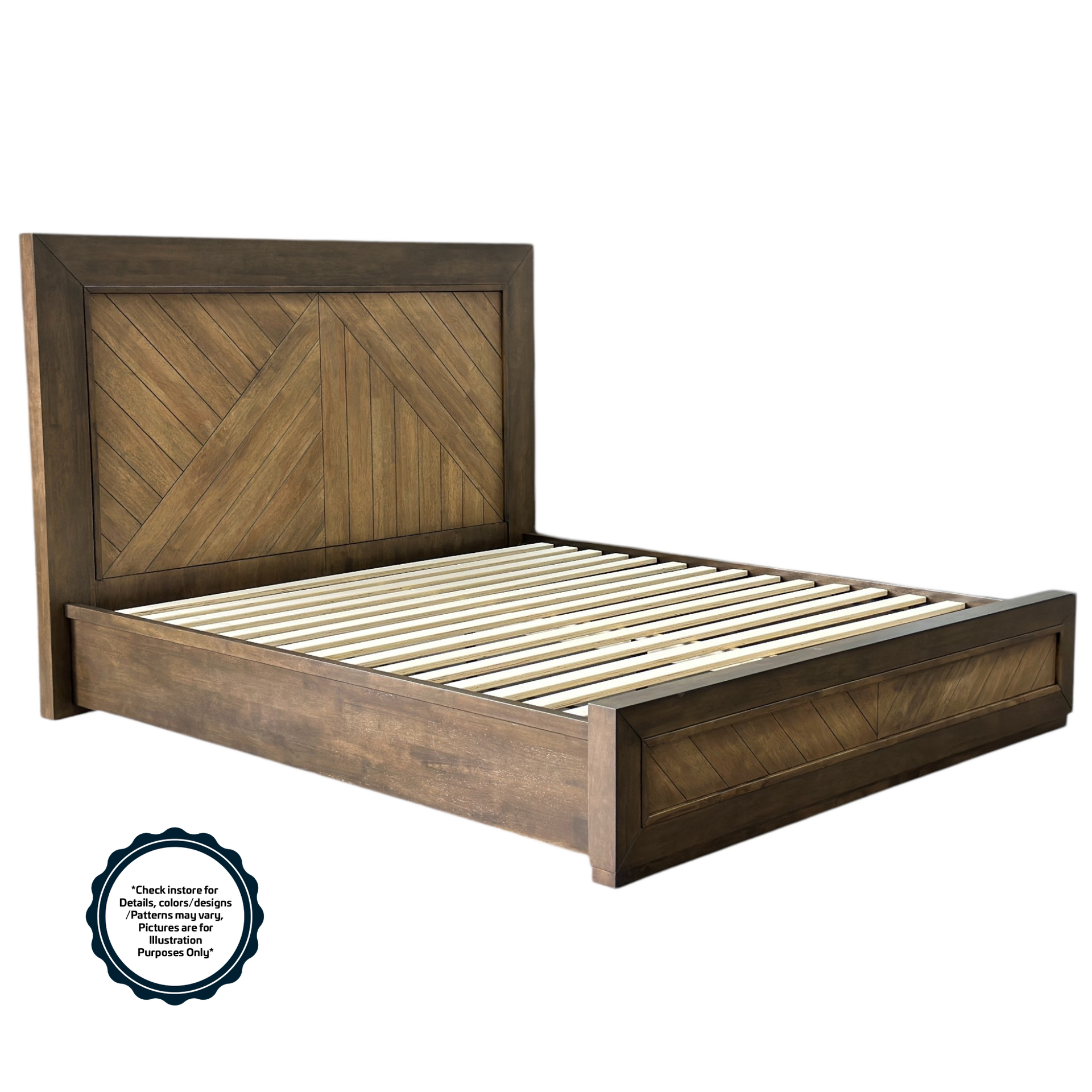 Vivian Waverly Queen Bed L1980 x W1530 x H1400mm Pleven Browance