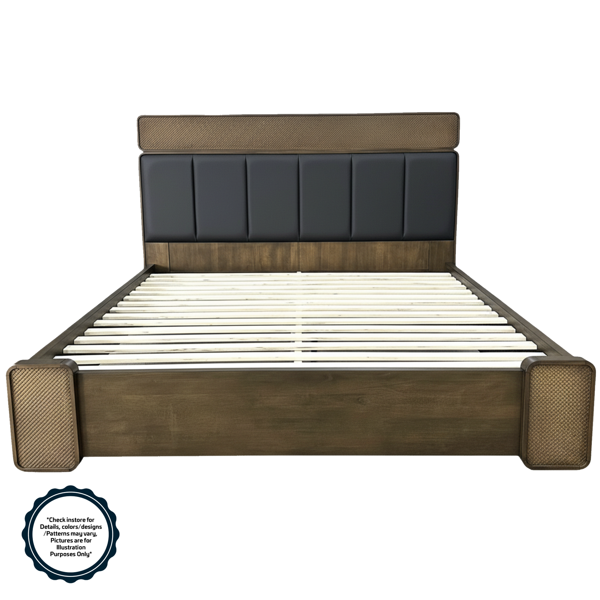 Vivian Wellson Queen Bed L1980 x W1530 x H1300mm Patras Grey