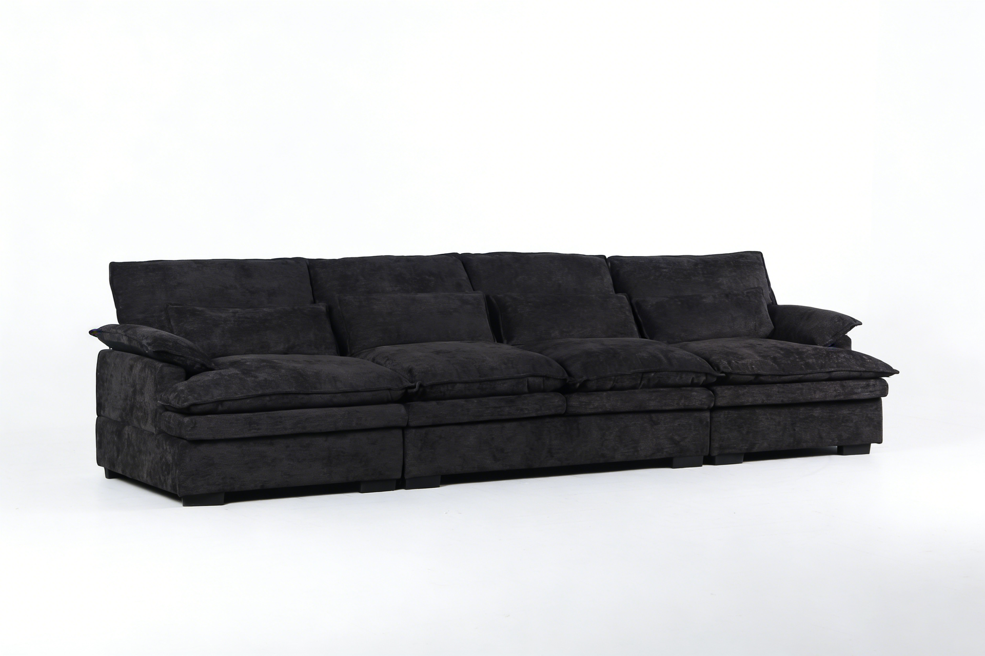 DHK Tammy 4 Seater Fabric Sofa Black