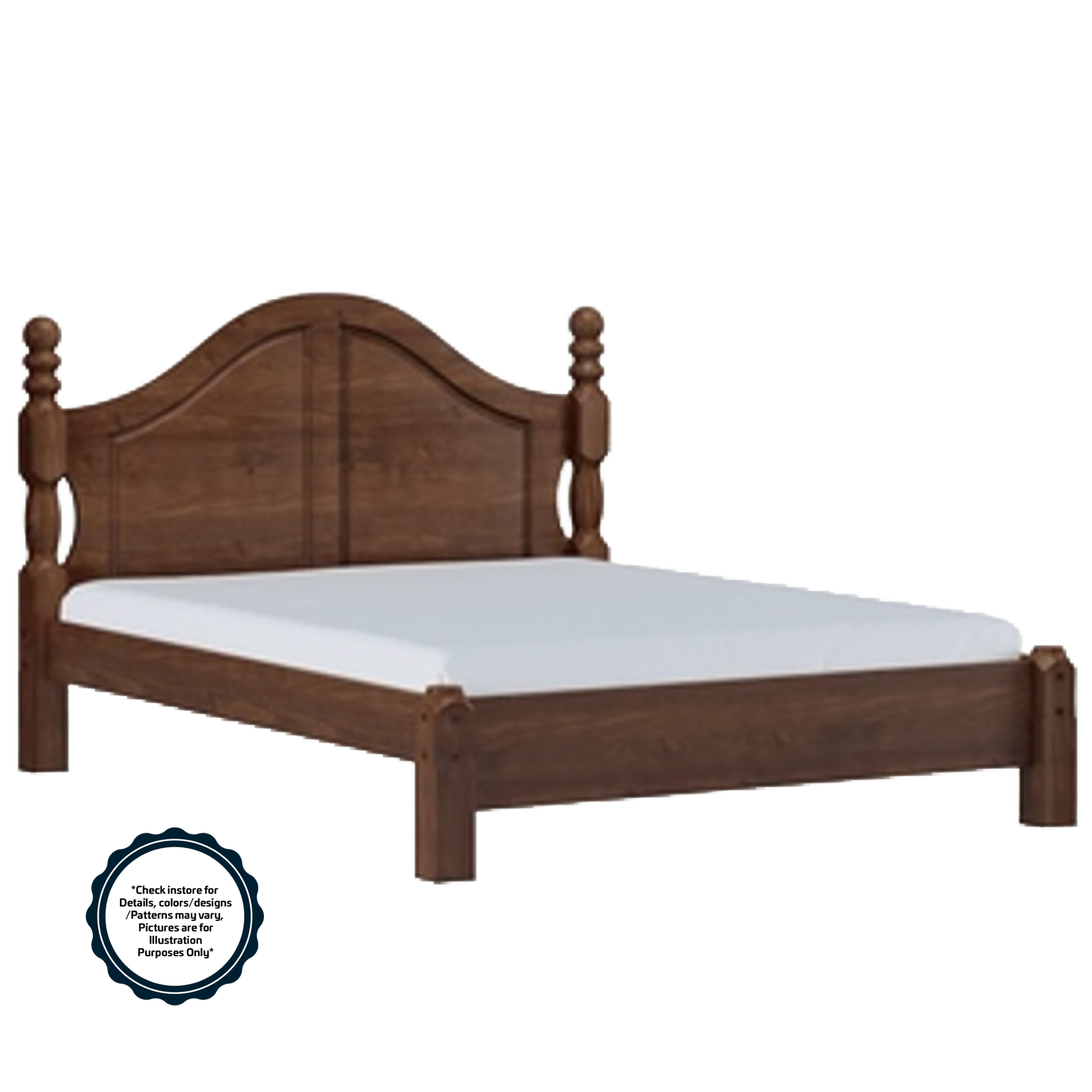 Finestra Ouro Classica Solid Wood Bed King L1980 x W1830 x H1225mm Coffee