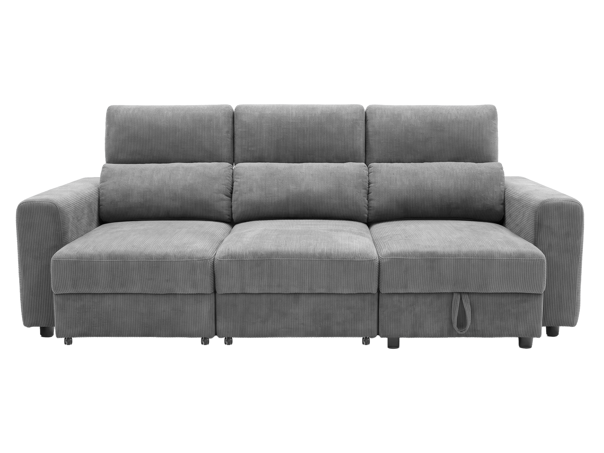 Luvliving 2+L Fabric Sofa with Pullout Bed Light Grey #TM-250678