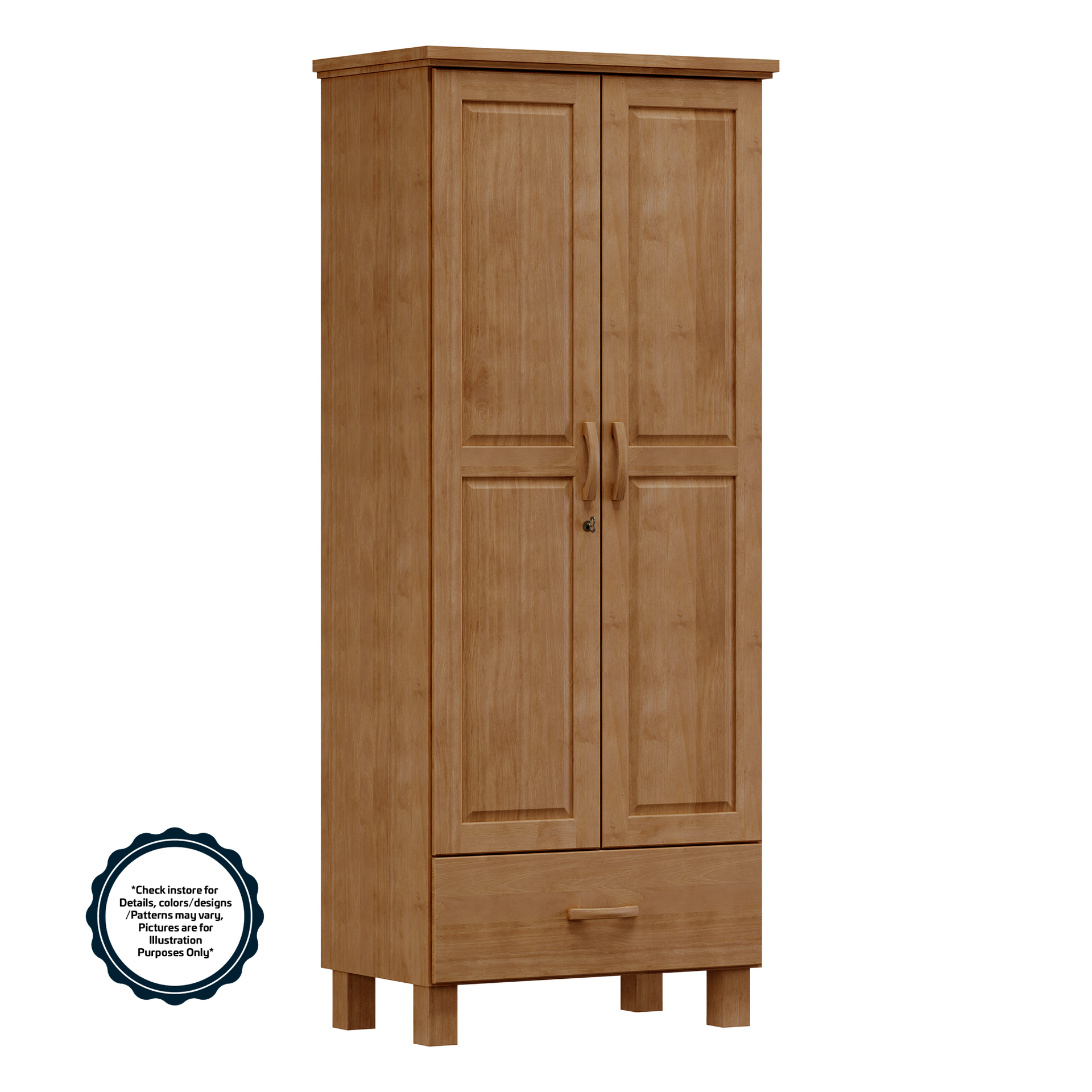 Finestra Bronze Line Solid Wood 2 Doors & 1 Drawer Wardrobe L812 x W505 x H1955mm Freijo