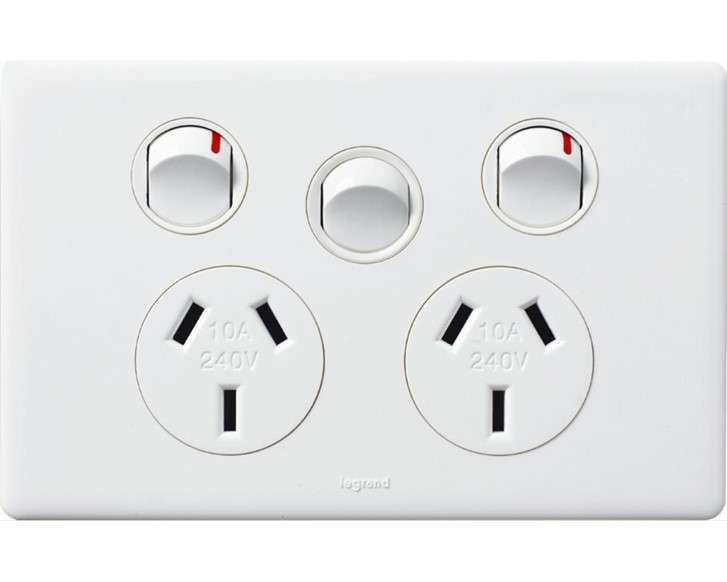 Legrand XL Double GPO One Extra Hole