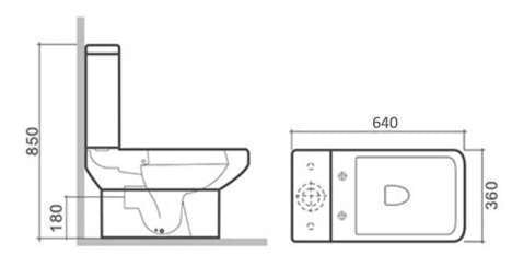 Jorford Fabia P-Trap Toilet Suite 180mm