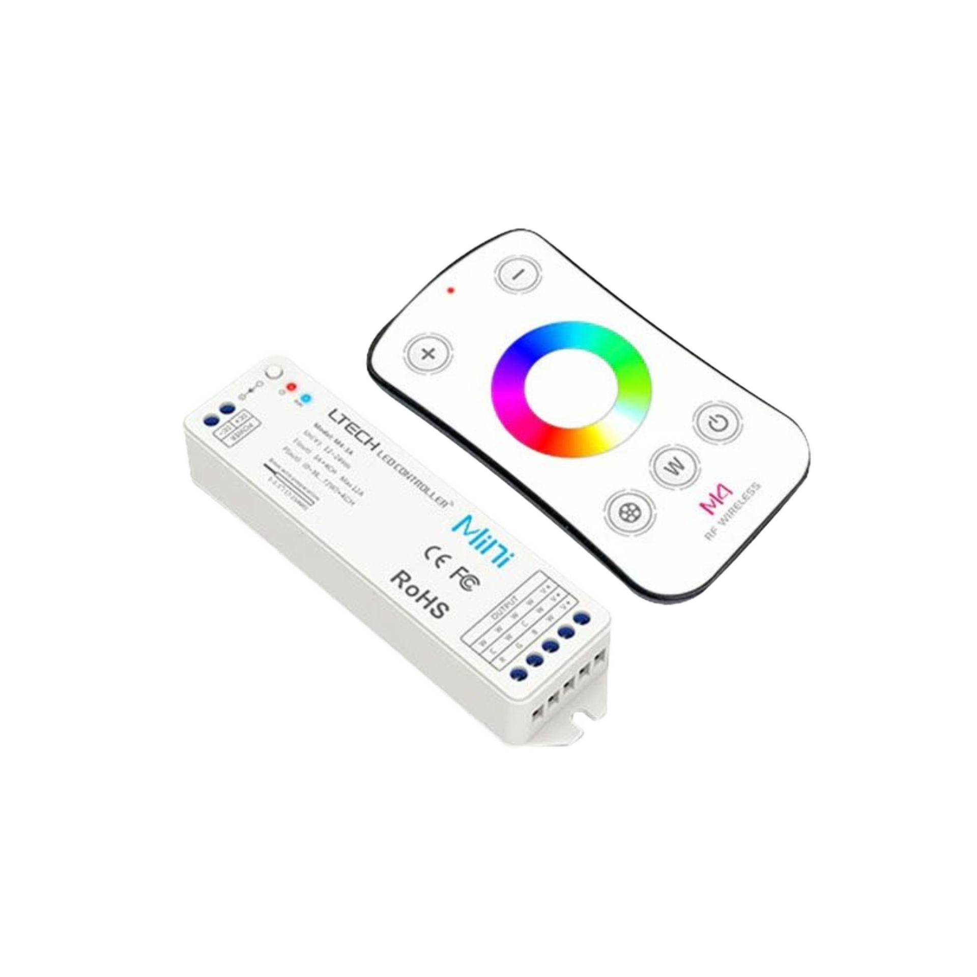 Control Gear Ltech M4+M4-3A Mini Controller with RF Remote -RGBW Size:200x130x22mm