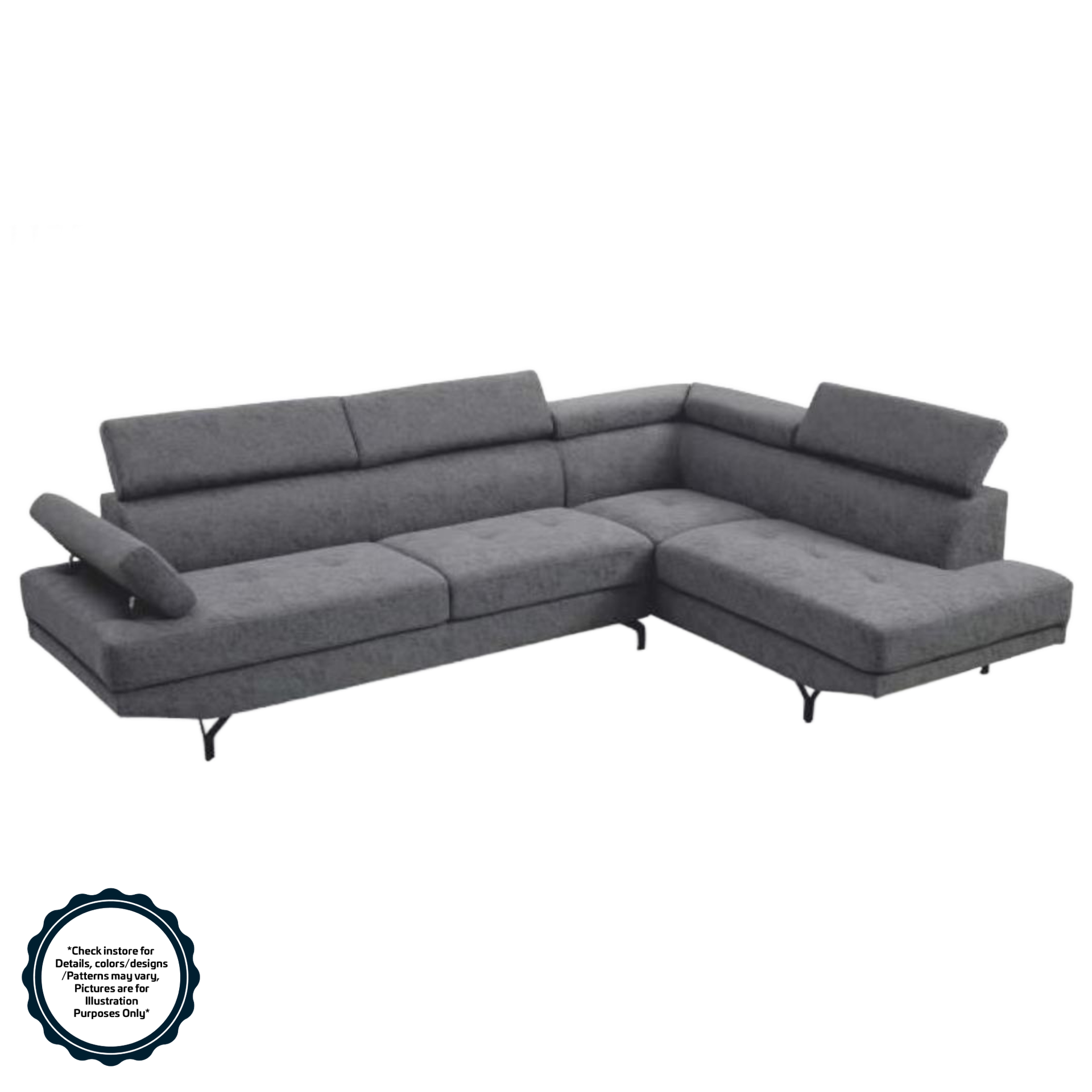 Bless L Shape Fabric Sofa Brown #1175