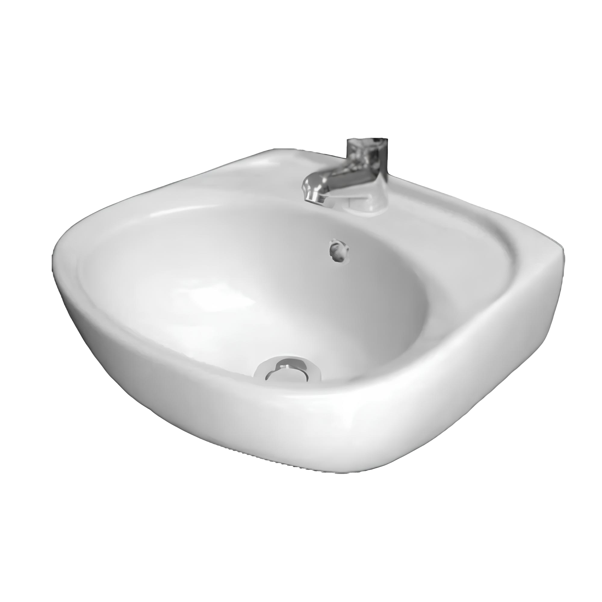 Claytan Iris Wall Basin 395 x 355mm 1Tap Hole with Overflow