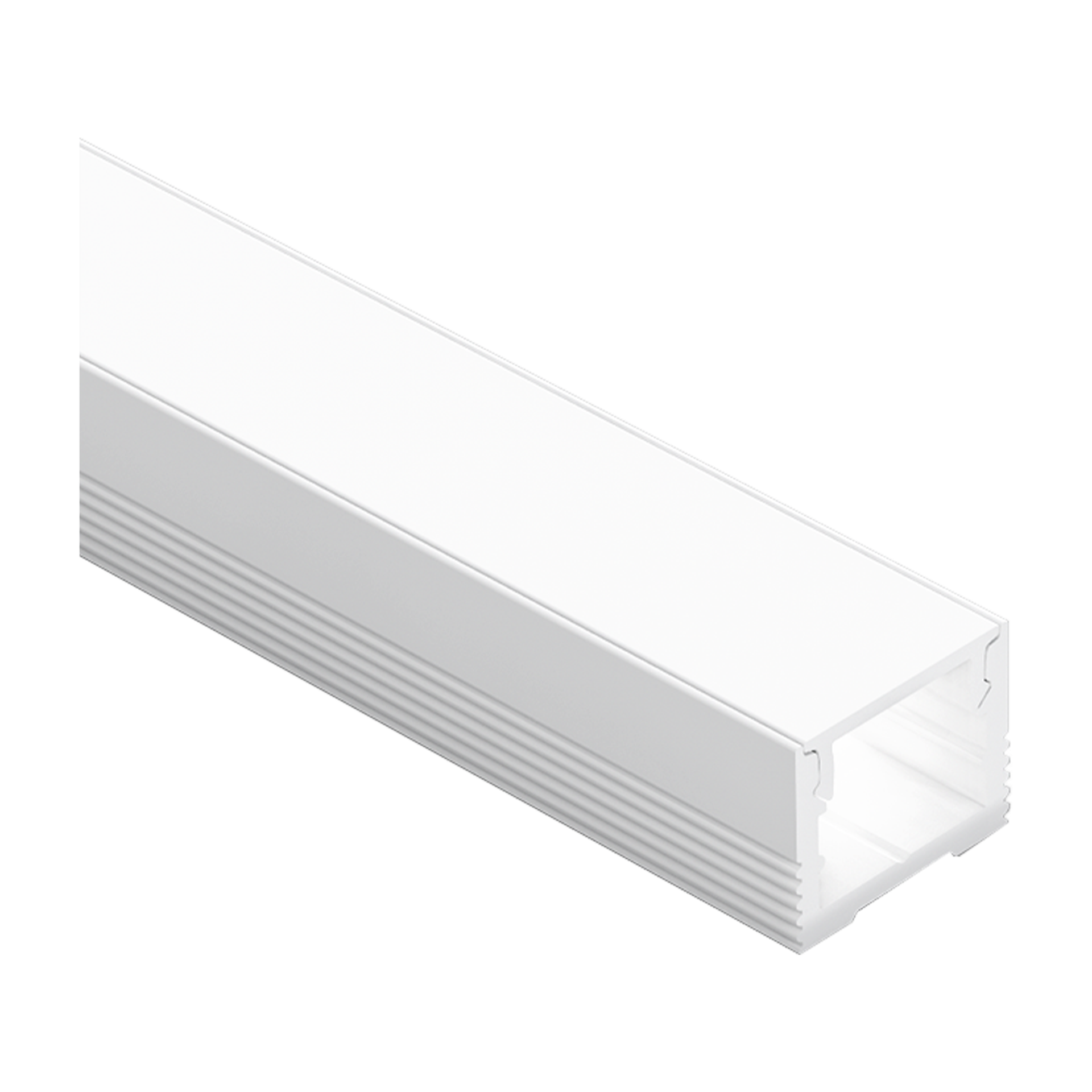 Aluminium LED Profile with Diffuser with 2 Holeless End Caps 4 Mounting Clips White 2.5m #BS1613-WH
