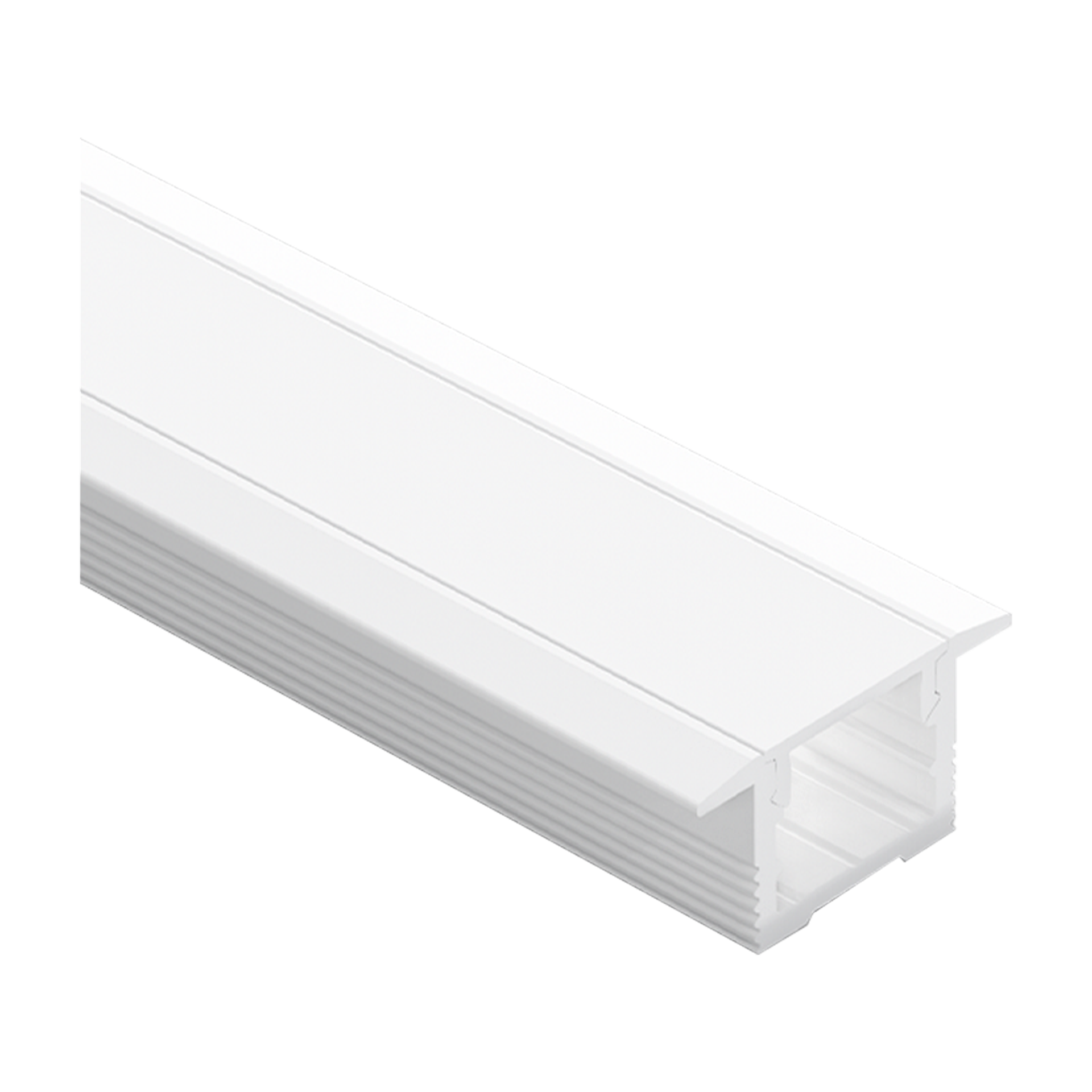 Aluminium LED Profile with Diffuser with 2 Holeless End Caps White 2.5m #BE2513-WH