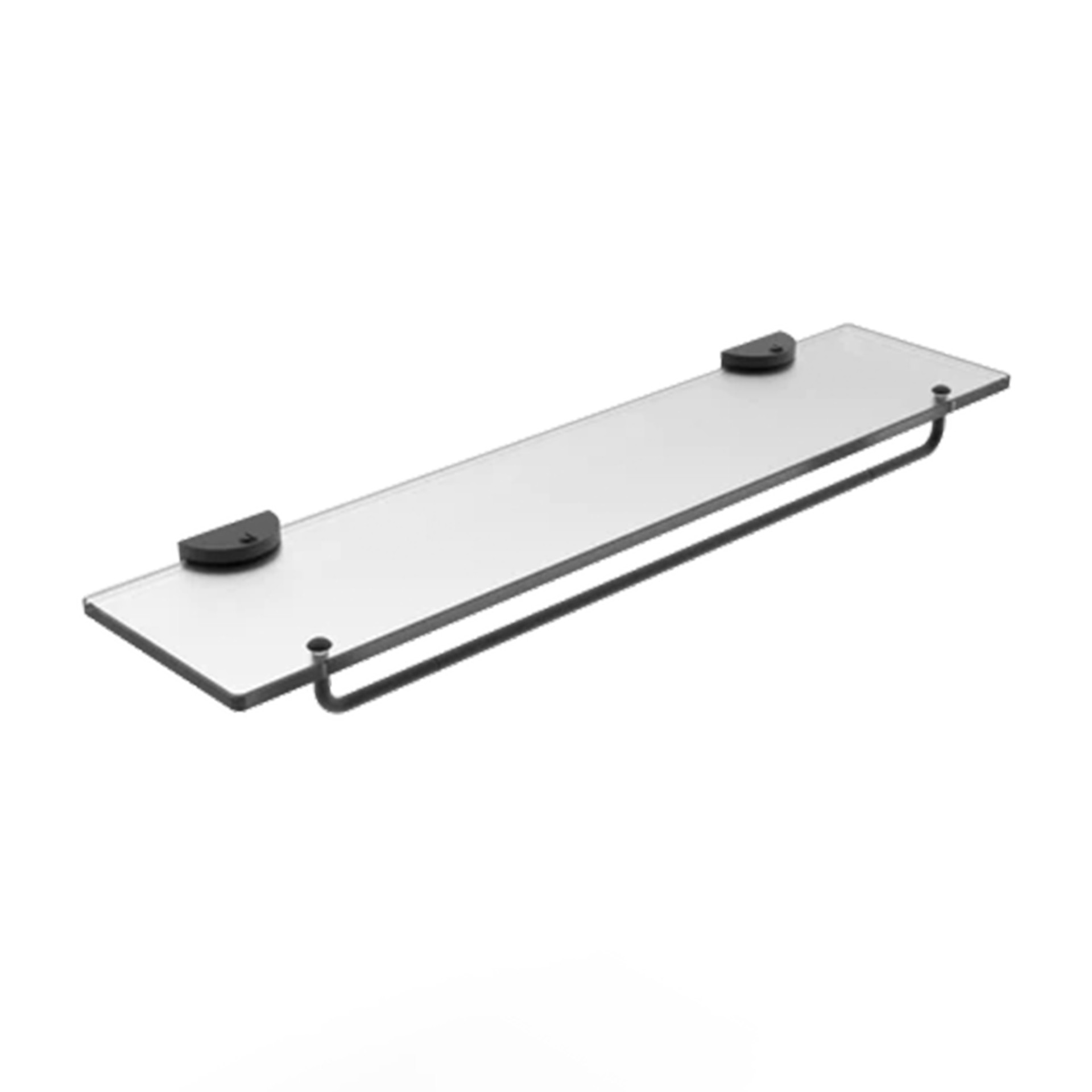 Neptune II Glass Shelf Matt Black 42.5 x 450mm