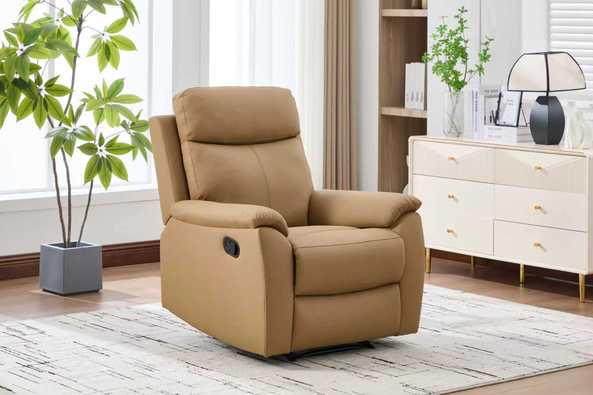 Bless Techno Fabric Single Recliner Dark Grey #6052-1R