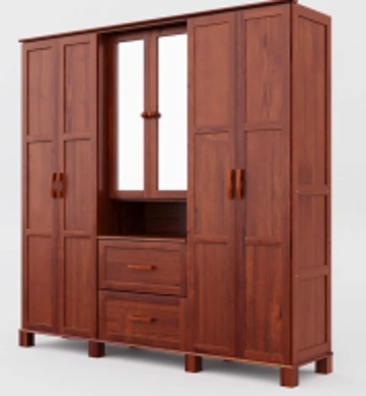 Serpil Alpha 6Doors 2Drawers Wardrobe w Mirror L1880 x W530 x H2000mm Cedro #54891