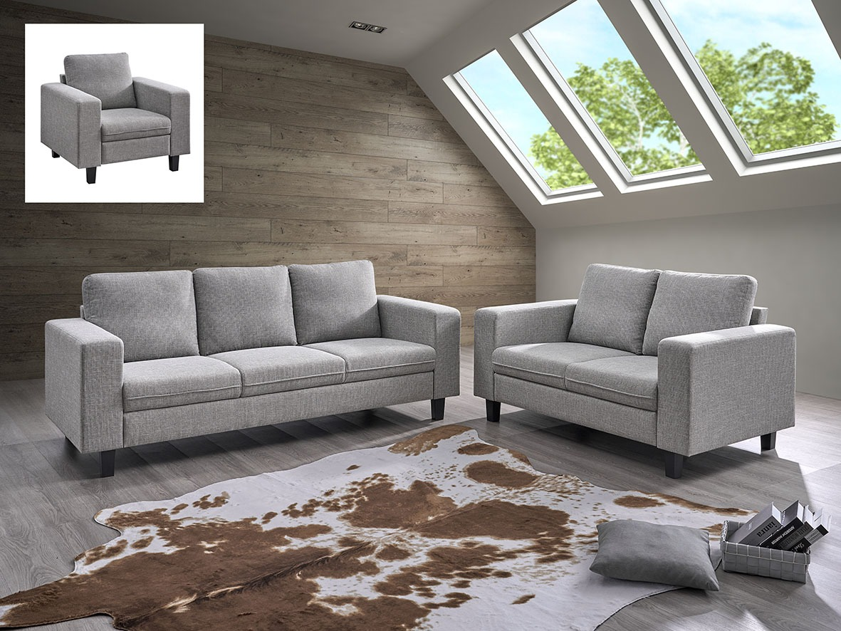 Home Basics 3+2+1 Fabric Sofa Brown #AE405 Rose