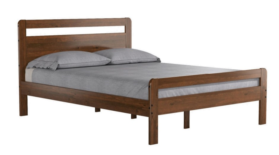 Katzer Santiago Solid Wood Bed Queen L1980 x W1530 x H1000mm Walnut