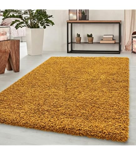 Alina Shaggy Rug L220 x W160cm Mustard Yellow #AJ-23