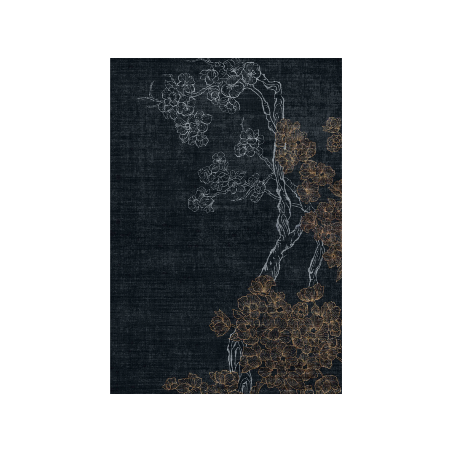 Alina Printed Rug L290 x W220cm Black Gold #AJ-14