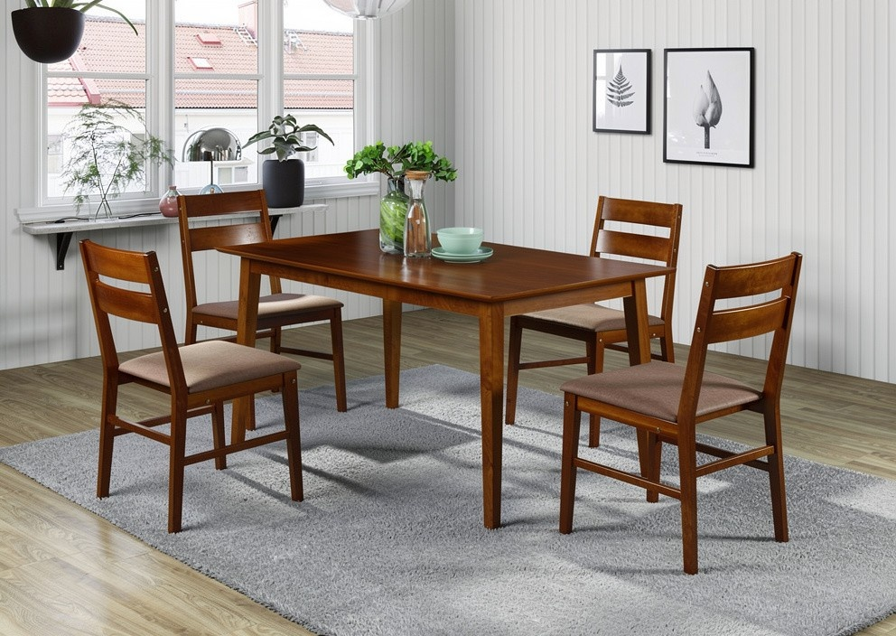 Art Jordan Solid Wood Dining 5pc Set L1100 x W700 x H760mm Mahogany