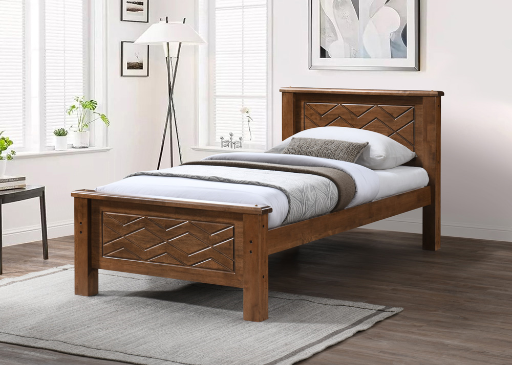 Art Daniel Solid Wood King Bed L1980 x W1830mm Grow Walnut
