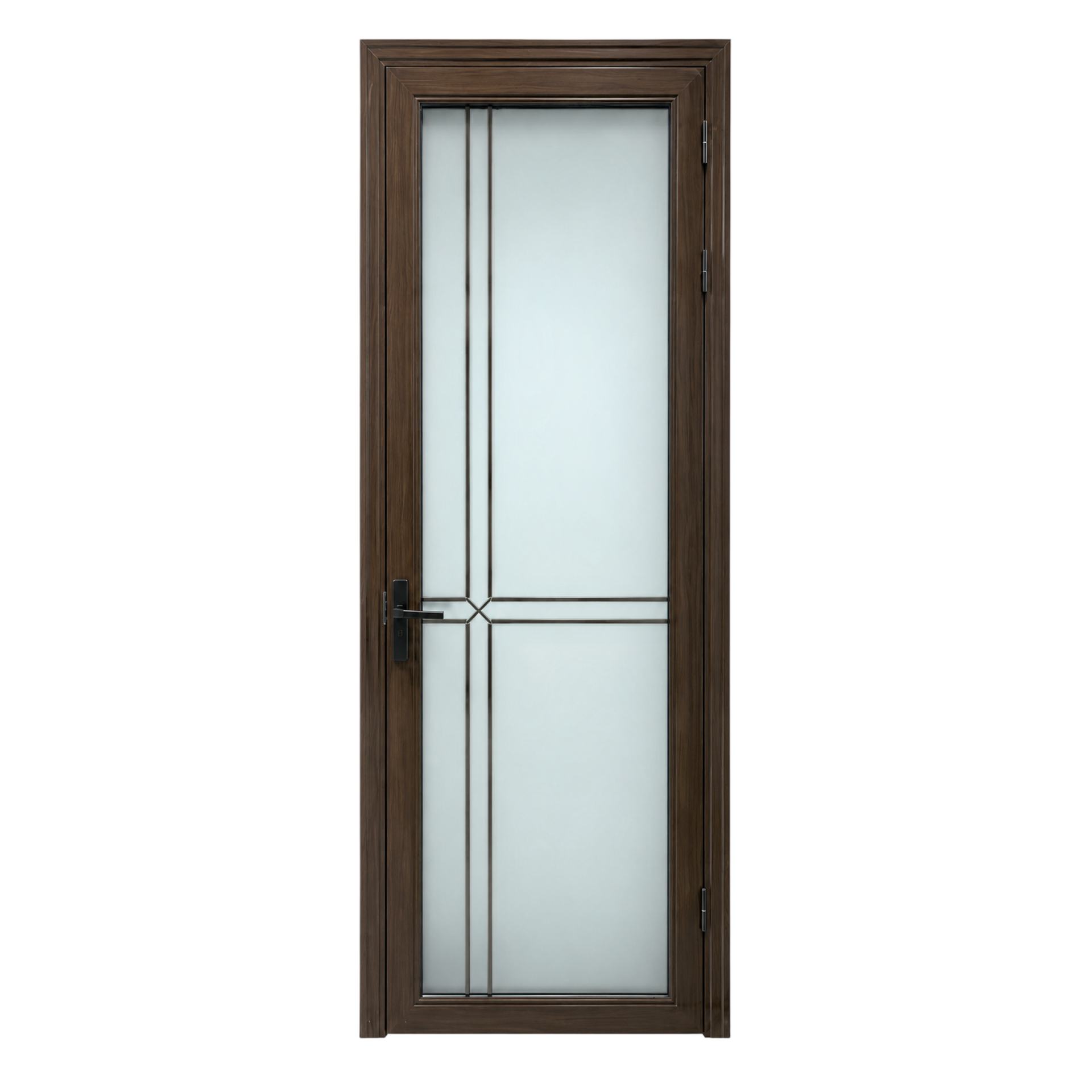 Anka Aluminium Bathroom Door Set Type A 2100 x 850 x 38mm c/w Lock & Frame 8mm Glass