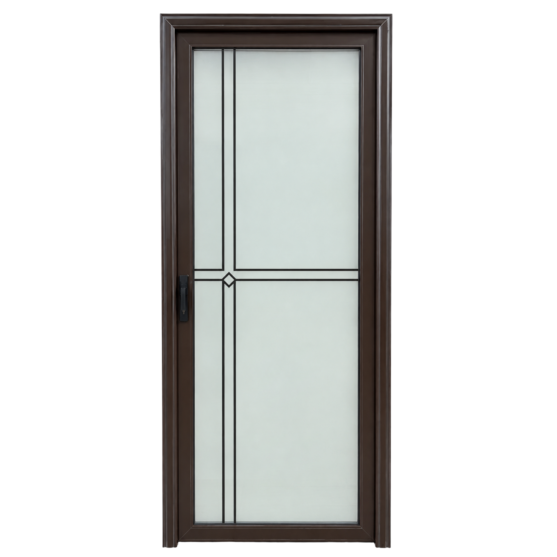 Anka Aluminium Bathroom Door Set Type A 2100 x 850 x 38mm c/w Lock & Frame 8mm Glass