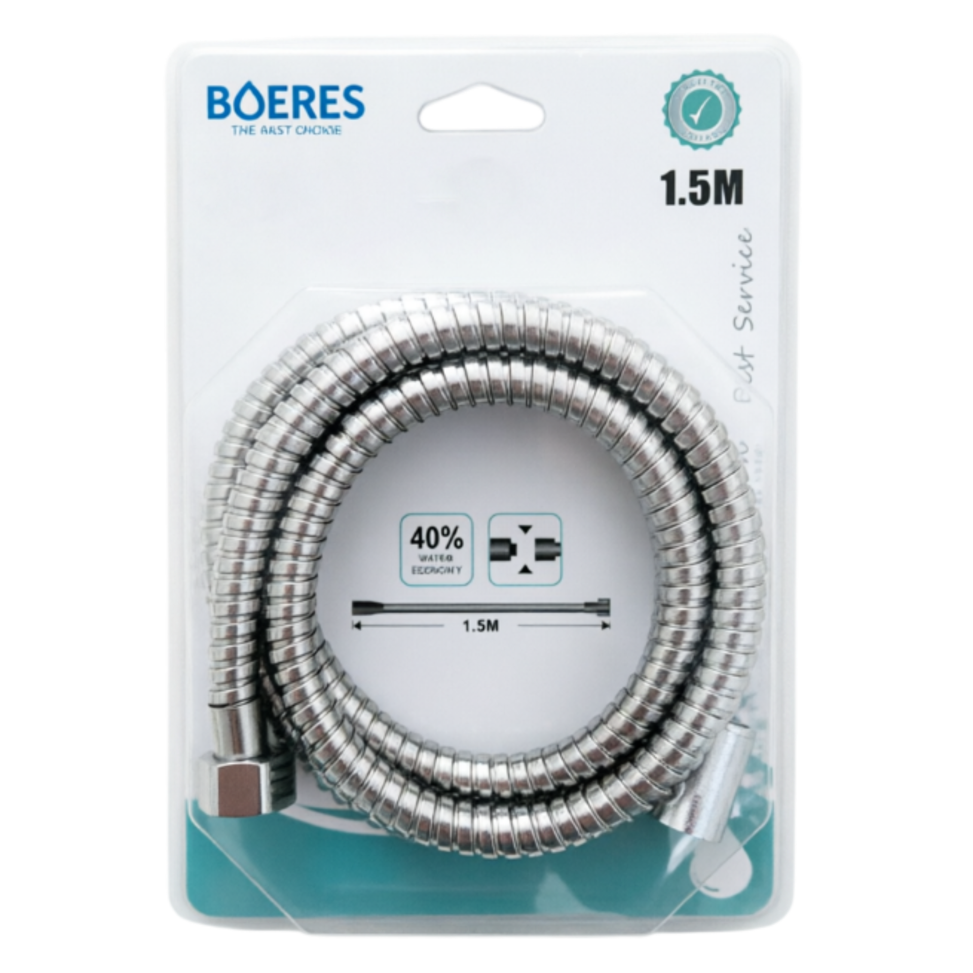 Boeres Flexible Hose Chrome Plated 1.5m