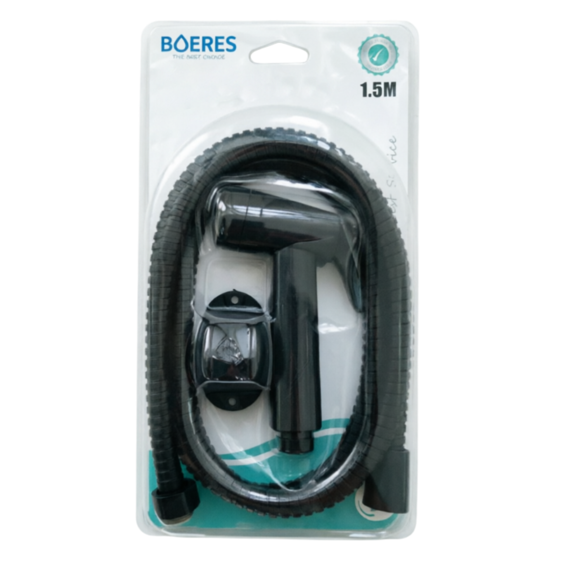 Boeres Bidet Set 1.5m Hose ABS Black