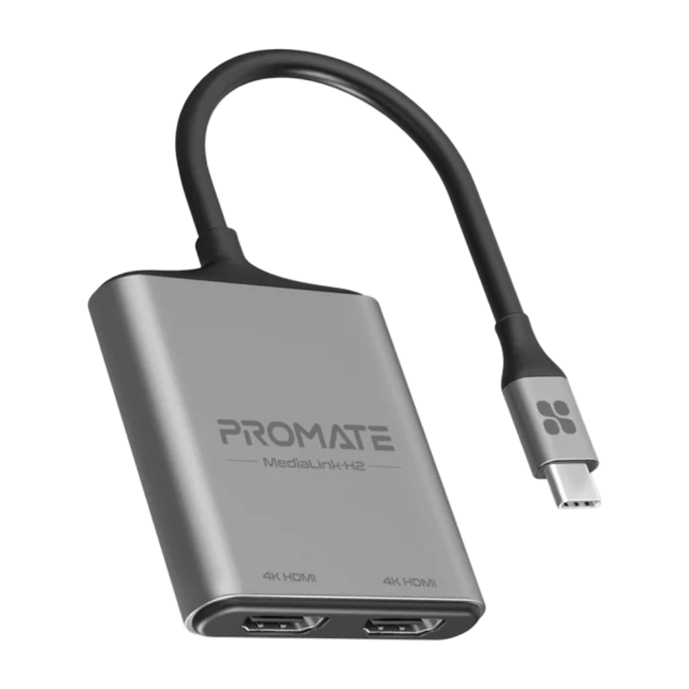Promate 4K USB-C to Dual HDMI Adapter