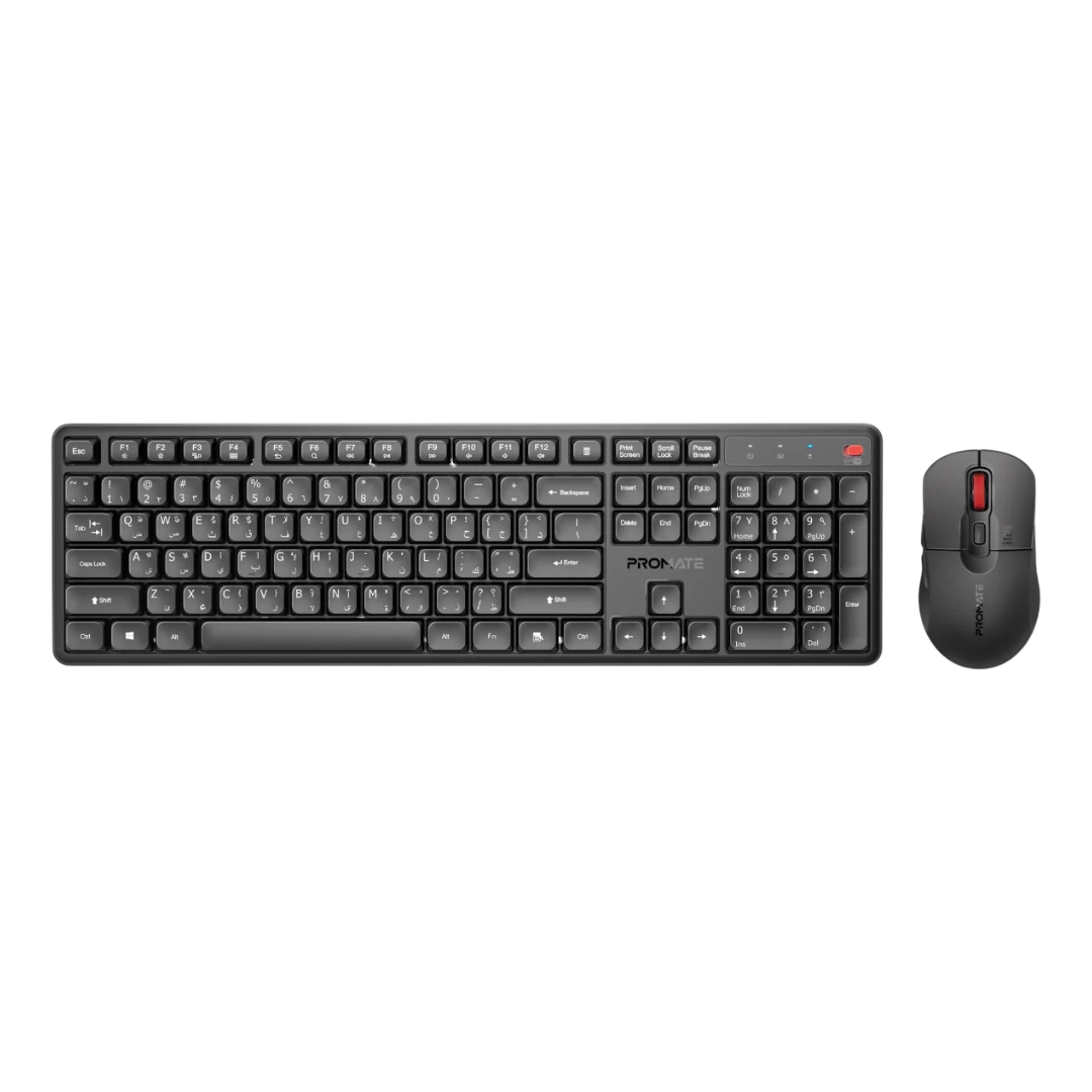 Promate Wireless Keyboard and 5000DPI Mouse Combo
